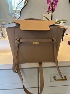Celine Taupe Leather Mini Belt Bag